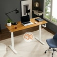 thumbnail image 4 of CONCETTA Electric Height Adjustable Desk, 63"x24" Ergonomic Sit Stand Workstation, One-Touch Lift Home Office Desk, Oak, 4 of 10