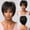 Black, variant on Riousery Women's Short Layered Pixie Cut Wig with Bangs Natural Fluffy Synthetic Hair, 11.02 inches / 28 cm, Dark Coffee