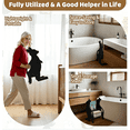 thumbnail image 6 of 【Mulaibdin】Black Adjustable Height Toddler 2 Step Stool, Wooden Kids Learning Standing Tower with Handrails, Multi-Scene Helper Stool for Kitchen Counter, Bathroom Sink & Toilet Potty Training, 6 of 8