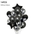 thumbnail image 4 of Advancent 14 unids/set globo de aluminio de estrella de corazón de 18 pulgadas globos de látex de confeti de 12 pulgadas Kits de decoración para fiestas negro, 4 of 6