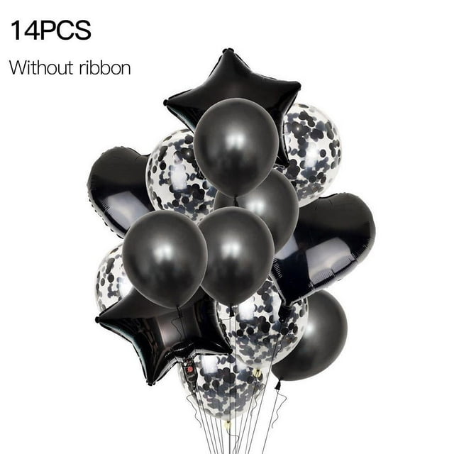 Bearachild 14 unids/set globo de confeti múltiple globos de fiesta de feliz cumpleaños globos de helio de oro rosa niño niña Baby Shower Kits de decoración para fiestas negro