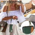 thumbnail image 4 of for Samsung Galaxy A32 5G Wallet Case with Card Slots, Hand Wrist Strap Rotate Ring Design, Finger Grip Ring PU Leather Magnetic Button Shockproof Purse Phone Cover for Galaxy A32 5G, Green, 4 of 7