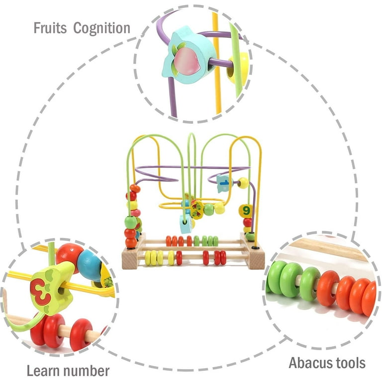 Abacus Bead Maze Roller Coaster Fajiabao Bead Maze Toy Wooden