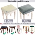 thumbnail image 2 of ANHXN Soft Velvet Vanity Bench Cover,  Stretch Washable Rectangle Saddle Bar Stool Slipcover。Different colors and specifications to choose from, 2 of 6