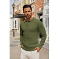 thumbnail image 4 of COOFANDY Men's Knit Polo Shirts Long Sleeve Casual Button Down Ribbed Polo Shirt Fashion Golf Shirts, 4 of 6