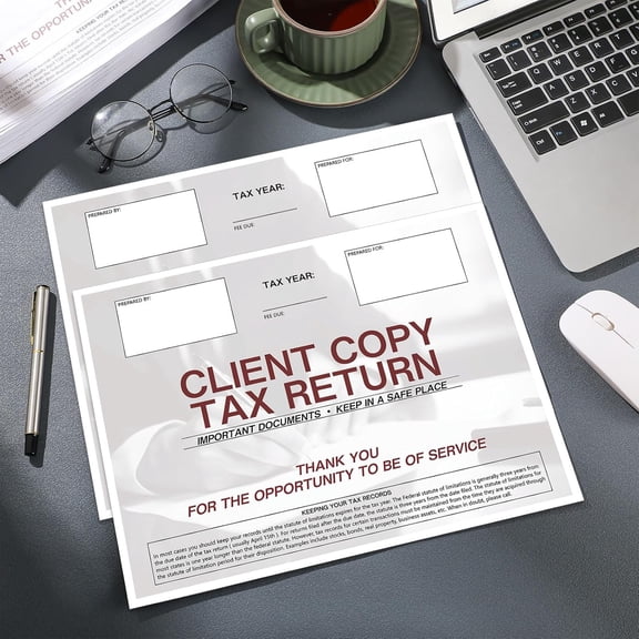 100 Pcs Copy Tax Return Envelope 13 x 9.8 Inch Tax Return Envelopes for Preparers Paper Security Envelopes for Customers Office School Business Legal Document Supplies