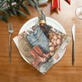 thumbnail image 2 of BZSMCE Satin Native Fab Cotton Dinner Napkin Tractor Puppies Eggs Flowers Boots Reusable, 2 of 8