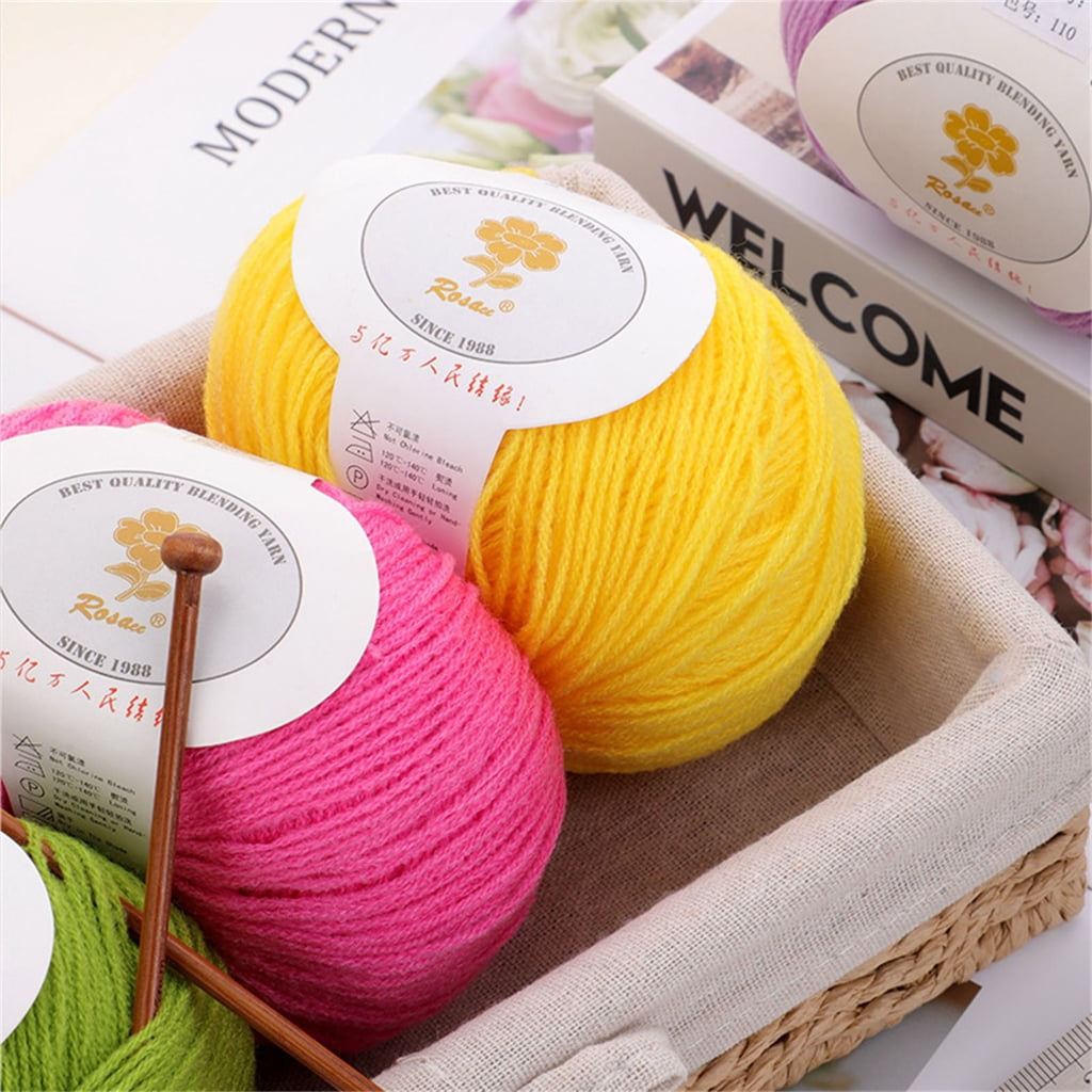 10Rolls of Wool Blend Yarn 1.76/Roll Soft Crochet Knitting Yarn For Beginner Adult Knitting Weaving Rugs Sweater Scarf