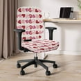 thumbnail image 3 of SCRAWLGOD 2 PCS Anti-Dust Cover for Office Chair Seat Comfy Non-Slip Desk Chair Seat Protector Breathable Stain Resistant Gaming Chair Slipcovers, Love Spots Stripe Red Pink White, 3 of 7