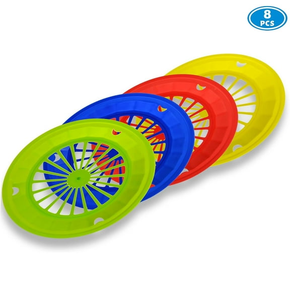10" Paper Plate Holders Reusable, 8 Count Heavy Duty Plastic Paper Plate Dispenser for 9" Party Plates, Picnic Supplies, 4 Assorted Colors