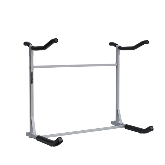 Sparehand Freestanding Dual Storage Rack For 2 Kayaks Or Sups, Tools-Free Assembly, Pebble Silver Finish