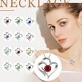 thumbnail image 2 of Clearance! Mother's Day Gifts Moocorvic Necklace Birth Month Birthstone Necklace For Women Girls, Alloy Heart Necklace Pendant Mother Daughter Necklace Birthday Jewelry Gifts, 2 of 2
