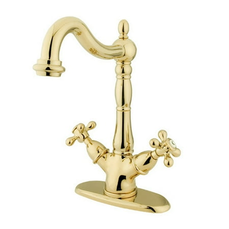 UPC 663370022371 product image for Kingston Brass KS149. AX Heritage Vessel Faucet with Deck Plate and AX Metal Cro | upcitemdb.com