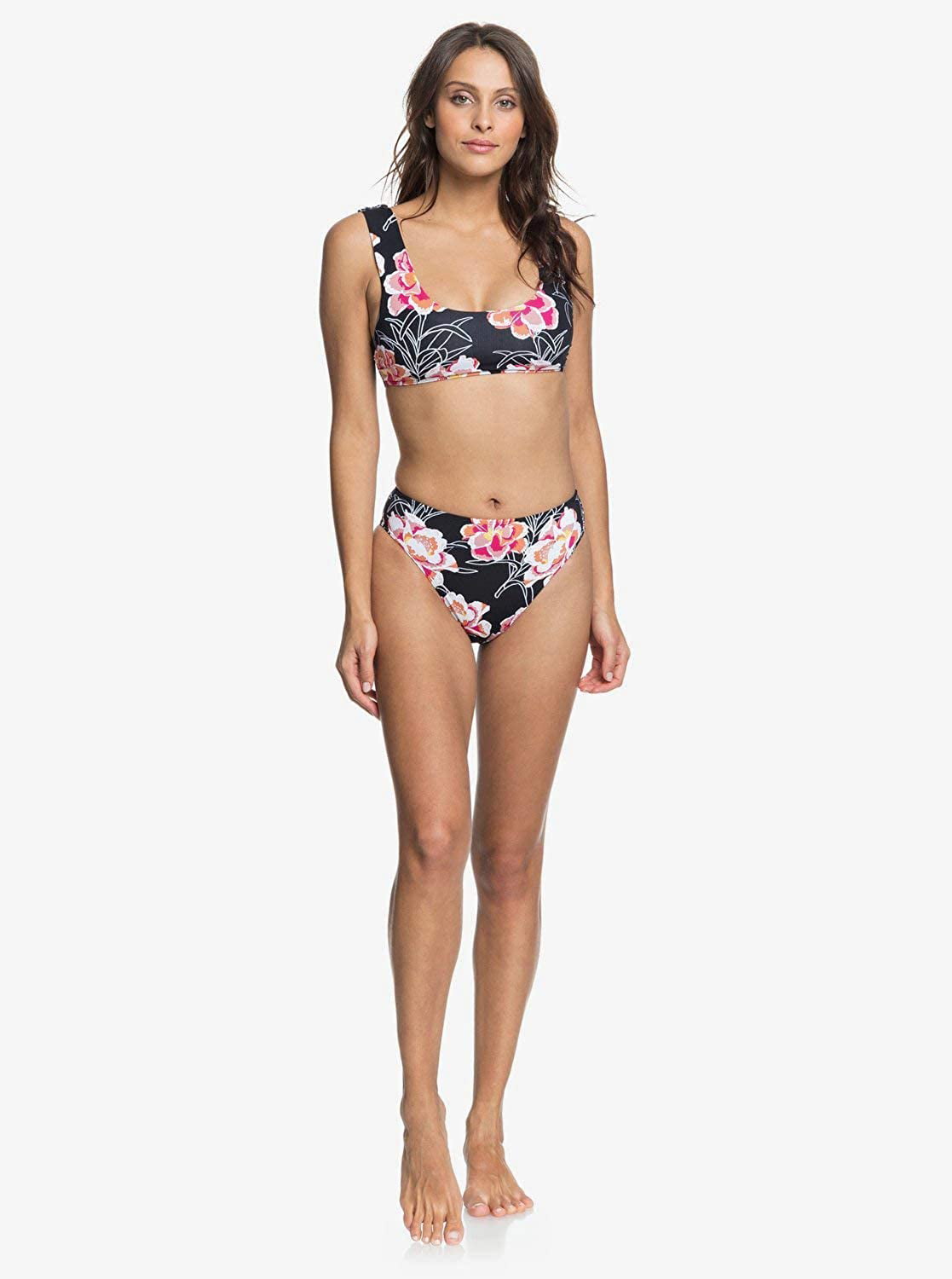 slinger Matig portemonnee Roxy ANTHRACITE ZILLA FLORAL Print High-Leg Bikini Swim Bottom, US Medium -  Walmart.com