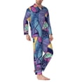 thumbnail image 2 of KLL Hip-Hop DJ Dolphin Sleepwear Mens Flannel Pajamas,Long Cotton Pj Set, 2 of 7