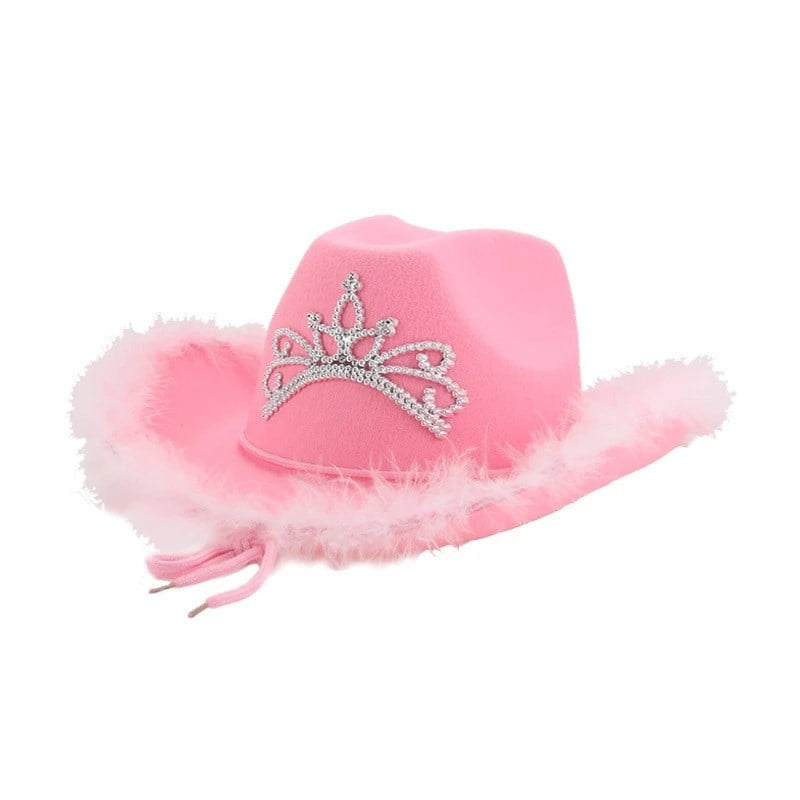 PINK COWBOY HAT WITH TIARA WILD WEST COWGIRL FANCY DRESS - Walmart.com