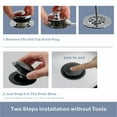 thumbnail image 5 of Matte Black Universal Bathtub Drain Stopper, Pop up Brass Tub Drain Stopper, EZ Install, 5 of 9