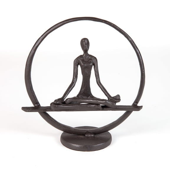 Danya B. Yoga Meditation Circle Cast Iron Sculpture