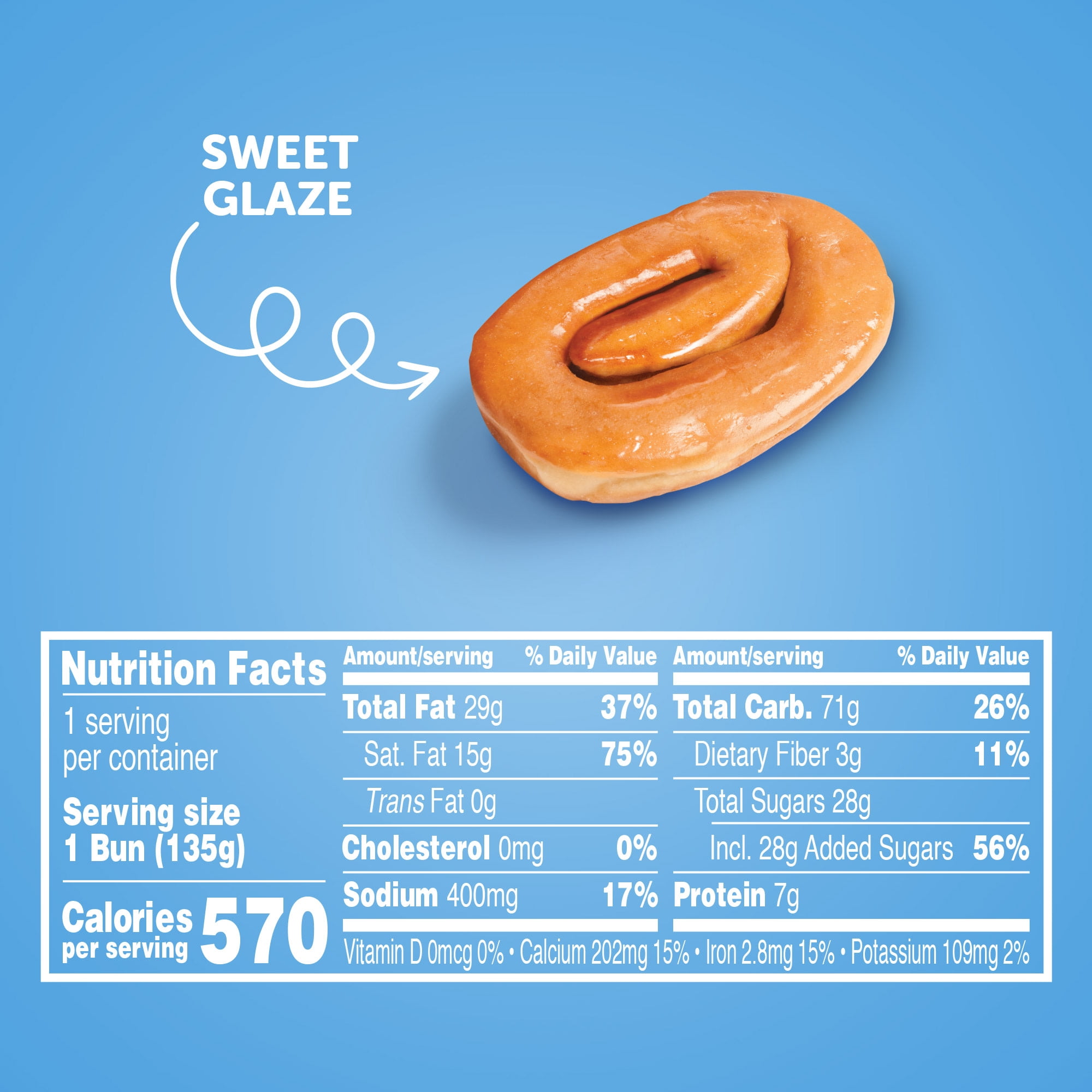 Hostess Jumbo Honey Bun, Glazed Snack, 4 oz Pack