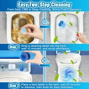 Automatic Toilet Bowl Cleaners Tablets 6 Pack, with 3 Pack Bleach ,Blue Toilet Tank Cleaner Tablets for Deodorizing & Descaling Household Toilet Cleaners for Bathroom