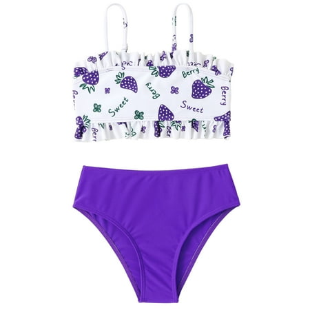 

Kids Toddler Swimsuits Baby Girls Swimsuits Spring Summer Strawberry Printed Lovely Cotton Sleeveless Holiday Vest Shorts Beach Swimwear Beachwear Clothes Baby Outwear
