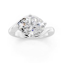 2 Carat Oval Cut Moissanite Solitaire Ring for Women 14K Gold Plated 925 Sterling Silver Engagement Ring Gifts for Her Ring Size 8