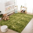 thumbnail image 5 of Noahas Fluffy Area Rug for Living Room Bedroom, 4 x 6 Tie-Dyed Green Purple Rug Fuzzy Non-Slip Modern Carpet Ultra Soft Faux Fur Rugs for Dorm Kids Room Home Decor, 5 of 7