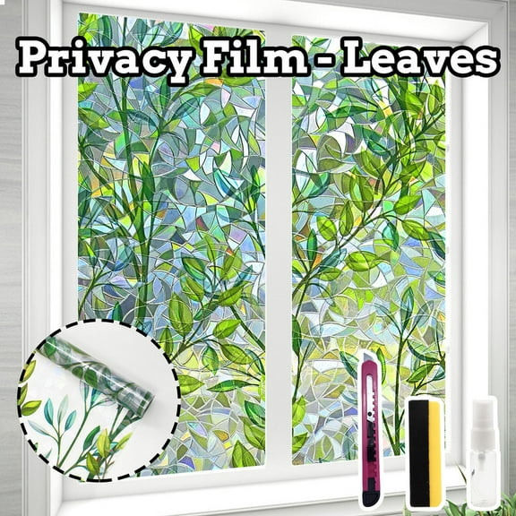 Window Privacy Film Window Film 3D No Glue Glass Sticker for Glass Door Home and Office Heat Control Anti UV