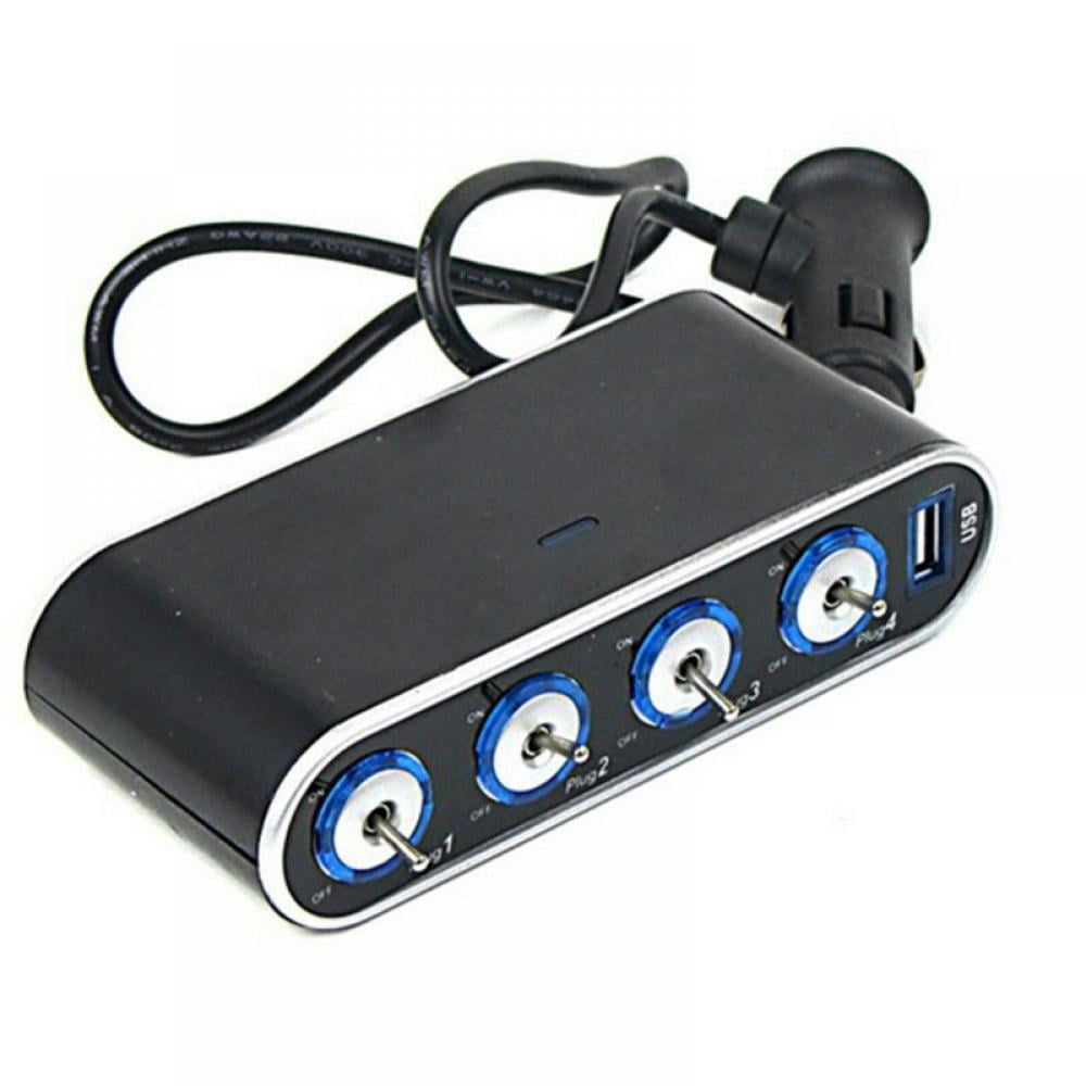 Car Cigarette Lighter Adapter, 12V/24V 4Socket Cigarette Lighter