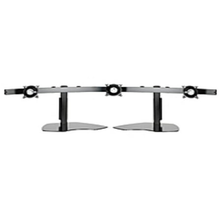 Chief - Triple Horizontal Table Stand for Most 10" - 24" Flat-Panel Monitors - Black