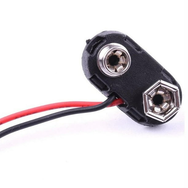 20 Connettori A Strappo Per Batteria 9V – Clip A T Con Filo Nero E Guscio Rigido