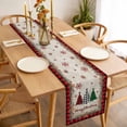 thumbnail image 3 of Red Plaid Christmas Table Runner 48 Inches Long Farmhouse Dress Scarves, Vintage Xmas Tree Winter Dining Tablerunner for Coffee Table/Kitchen Island/Party Décor, 13" x 48", 3 of 8