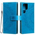 thumbnail image 6 of Wallet Case Compatible with Samsung Galaxy S24 Ultra PU Leather, Mandala Flower Floral Embossed Stand Feature with Wrist Strap and 3-Slots ID & Credit Cards Pocket Magnetic Clasps - Blue, 6 of 7