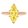 thumbnail image 7 of Solitaire Engagement Ring for Women - 2.5ct Simulated Yellow Diamond in 14K Rose Gold Promise Ring, 7 of 7