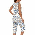 thumbnail image 3 of WCMZJ Womens Pajamas Set Pleated Crew Neck Sleeveless Tank Tops and Capri Pants Lounge Sets 2 Piece Summer Outfits, 3 of 5