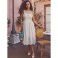 thumbnail image 2 of Celebrity Pink Women's Tie Strap Eyelet Midi Dress, Sizes XS-XXXL, 2 of 8