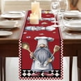 thumbnail image 3 of Table Runners 72 Inches Long Dress Scarves, Red Vintage Gnomes Farmhouse Kitchen Table Runner, Coffee Tablerunners, Black Checkered Retro Art 16x72 Inch, 3 of 9