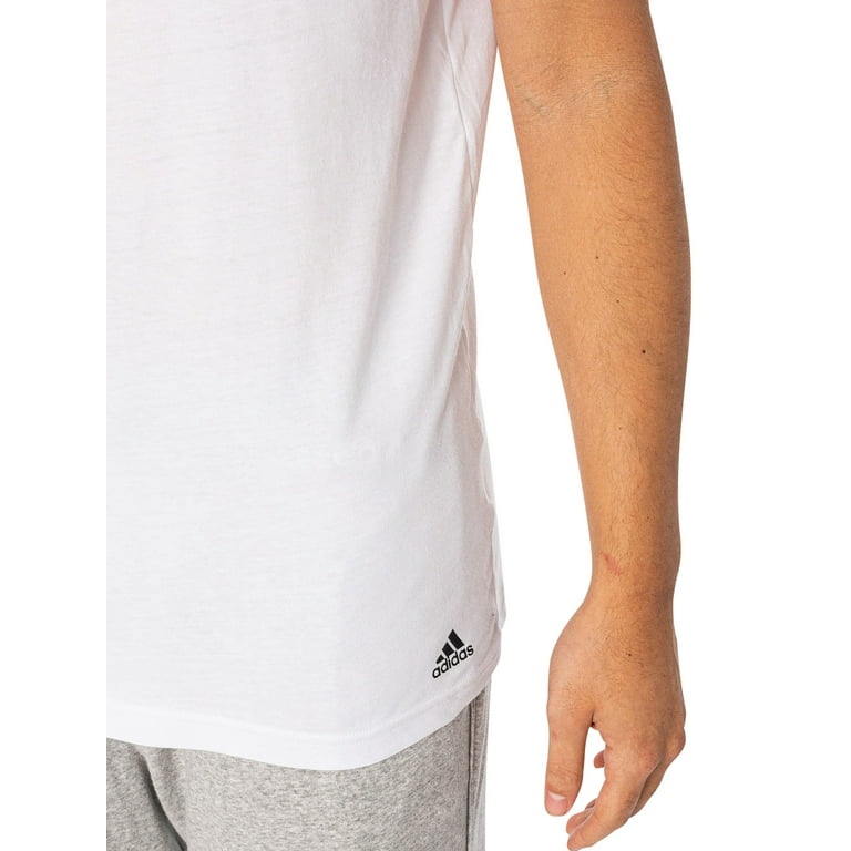 Adidas 3 Pack Lounge V Neck T Shirt White