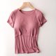 thumbnail image 2 of Mujeres Camisas de Maternidad Blusas Embarazadas Enfermería Tops Camiseta Cuello Redondo Color Sólido Manga Corta Lactancia Materna Odeerbi ODB123218, 2 of 4