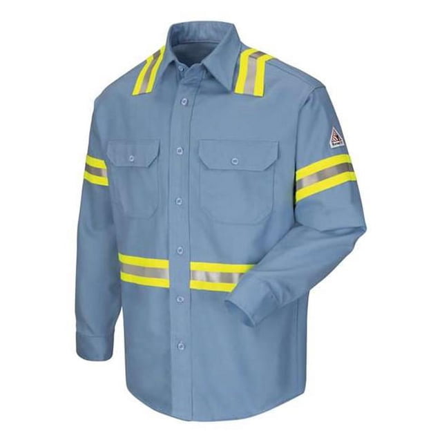 Bulwark B24430258 Enhanced Visibility Uniform Shirt - Light Blue - 3XL