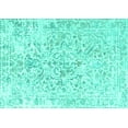 thumbnail image 1 of Ahgly Company Machine Washable Indoor Rectangle Persian Turquoise Blue Traditional Area Rugs, 2' x 3', 1 of 4