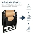 thumbnail image 5 of Best Choice Products Oversized Padded Zero Gravity Chair, Folding Outdoor Patio Recliner w/ Side Tray - Tan, 5 of 7