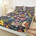 thumbnail image 3 of jejeloiu Wild Fungus Mushroom Full Size Sheets,Cute Rustic Flowers Bed Sheets,Kawaii Snail Sheet Sets For Girls Boys,Ultra Soft Home Decor,4-Piece, 3 of 7