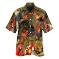 thumbnail image 3 of Camisa de pollo divertida con estampado 3D para hombre, camisa de manga corta con solapa, cómoda, informal, para fiesta en la playa, ropa de calle, camisas de talla grande para hombre, 3 of 4