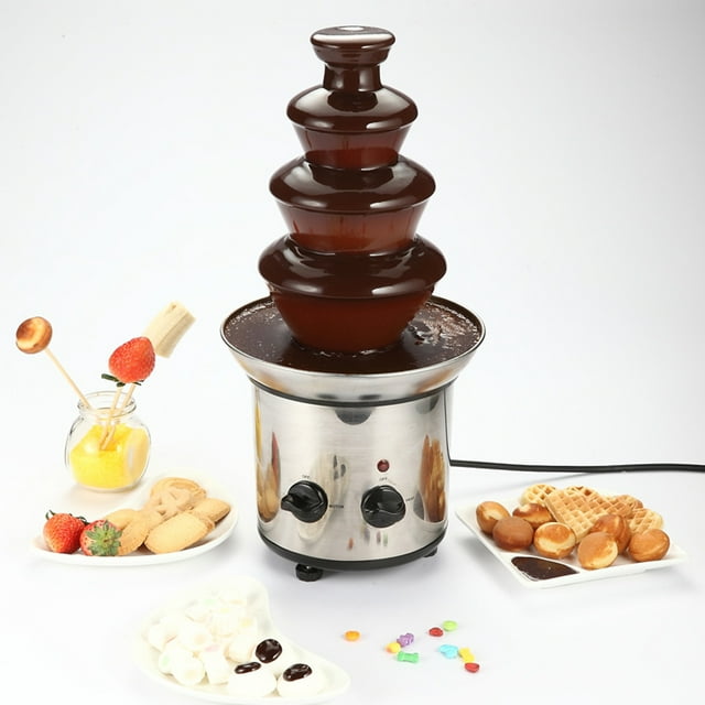 Máquina Eléctrica De Fuente De Chocolate De Acero Inoxidable De 4 Capas Para Decoración De Bodas, Fiestas De Cumpleaños