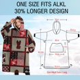 thumbnail image 4 of Oversized Wearable Blanket Hoodie,Red Plaid Dog Jigsaw Puzzle Sherpa Blanket Hoodie with Super Pockets,Super Warm Fuzzy Pullover for Women & Men, 4 of 6