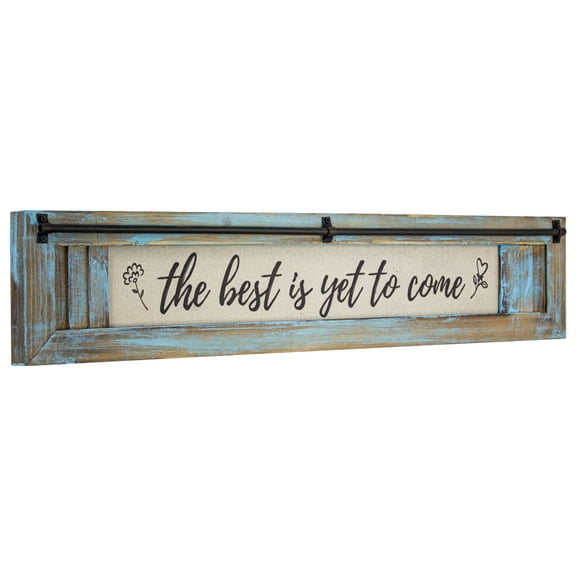 American Art Decor The Best is Yet to Come Inspirational Quote Wall Decor Sign , Brown - 5.75" H x 30" L x 1" D