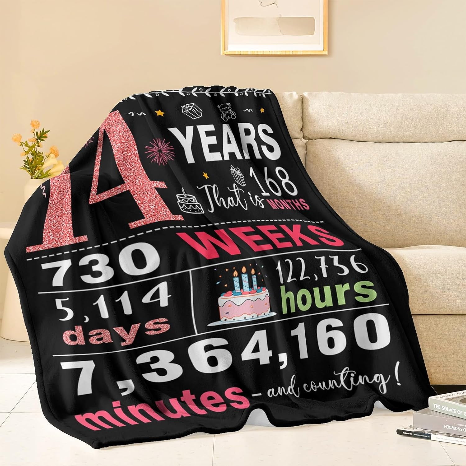 14 Year Old Girl Gifts, Gifts for 14 Year Old Girl, 14th Birthday Gifts for Girls, Birthday Gifts for Teen Girls, Teenager Girl Gift Ideas, 14th Birthday Decorations for Girls Blanket 50x60