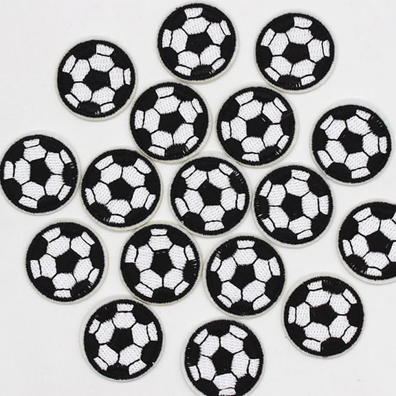 KALLORY 10Pcs Multi Color Iron on Soccer Ball Patches Wear Resistant Decorative Clothes Patches