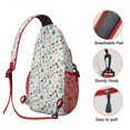 thumbnail image 3 of Sling Backpack,White Christmas Icon Pattern Sling Bag with Water Bottle Holder,Waterproof Sling Bag for Men/Women with Headphone Jack for Hiking,Travel, 3 of 6